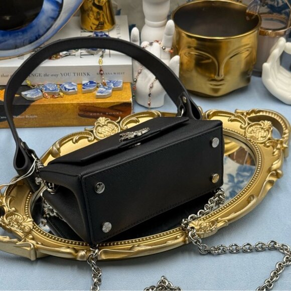 🆕 VIVIENNE WESTWOOD 🧿 NWT Small Black Hazel Bag - Saffiano Leather - Black - Picture 14 of 15